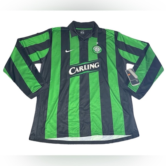 Celtic Away Shirt 2006 2007 Nike Adults Football Top Only XL Long Sleeved Black